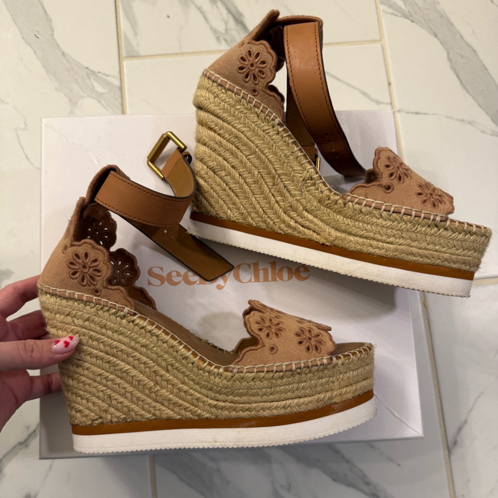 See By Chloe Glyn Wedge Espadrille in Cipria